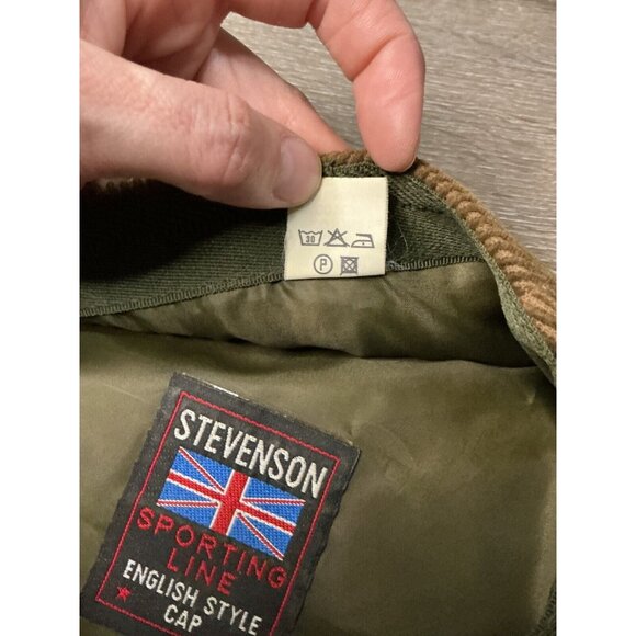 Vintage Corduroy Mens Brown Newsboy Cap Stevenson Made in Italy - Picture 5 of 7